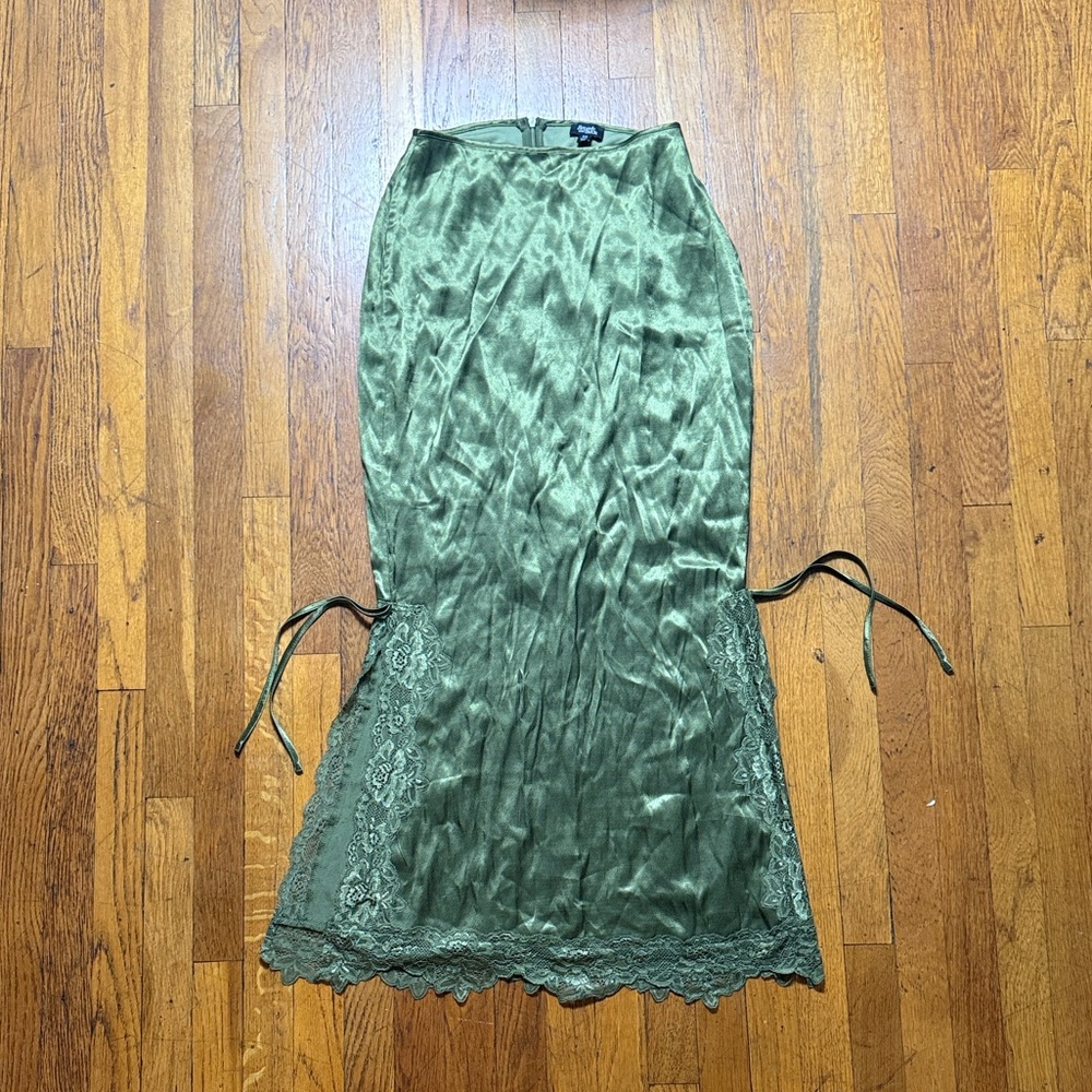 Chic Olive Lace Maxi Skirt
